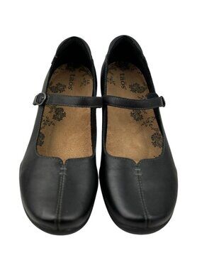 *Taos Ta Dah Comfort Shoes Womens Size 11  Mary Jane Black Leather Hook & Loop